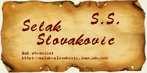 Selak Slovaković vizit kartica
